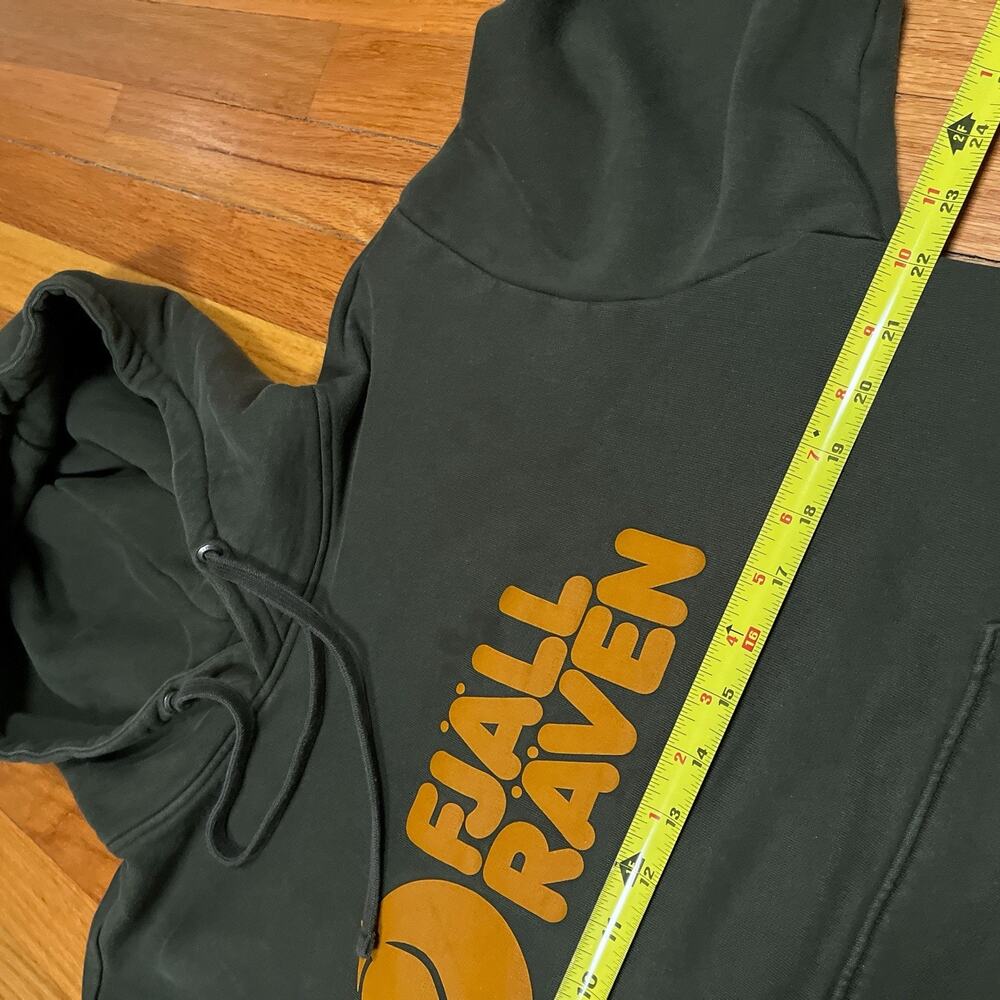 Fjallraven Logo Hoodie Mens Medium Green Pullover Sweatshirt Logo 84144 - Picture 5 of 8